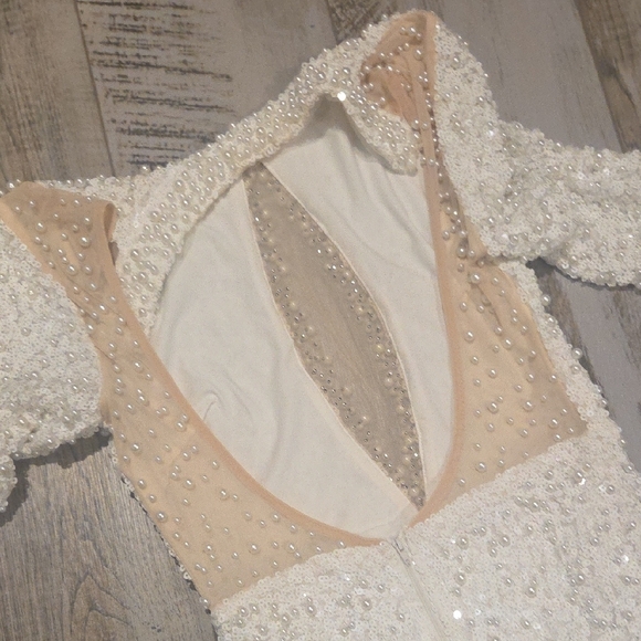 Fashion Nova Sparkling Backless Dress - White - Picture 12 of 16